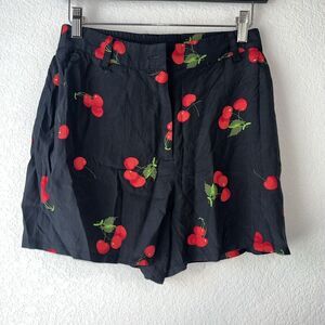 NWT ModCloth Woman’s Small Novelty Cherry Print Shorts With Pockets *no Button*